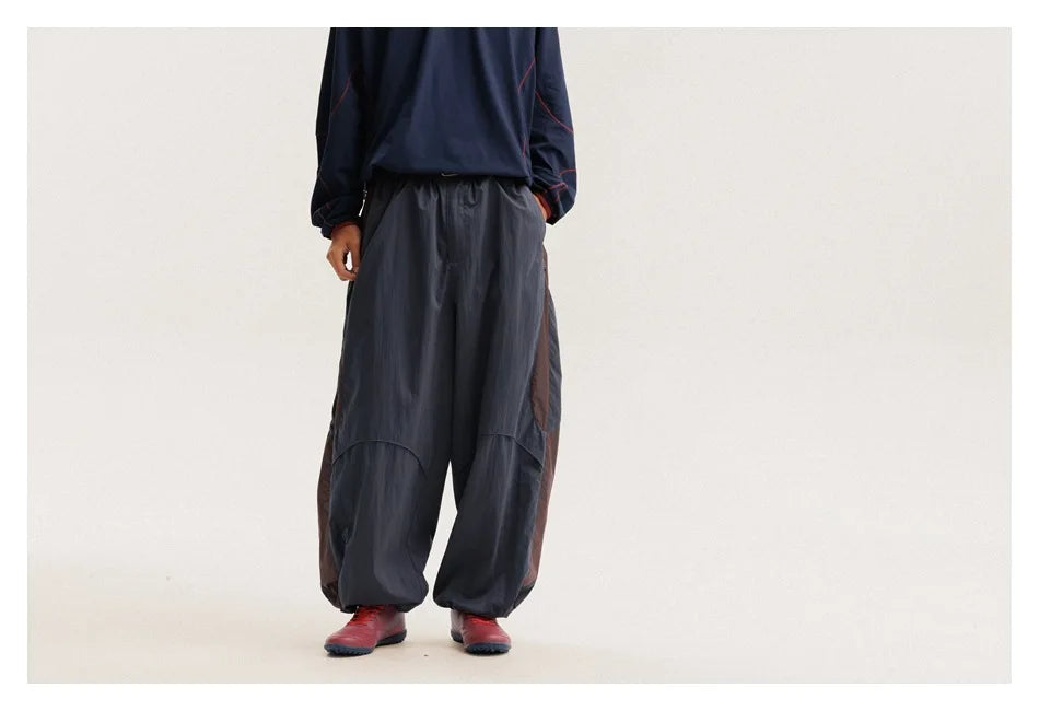 Men Women Splice Fashion Outdoor Loose Casual Lightweight Quick Dry Sports Cargo Baggy Pants Track Trouser Jogger Sweatpants
