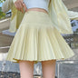 Korean Style Women Pleated A-line Skirts With Pants Mini Skirts Elastic Waist Casual High quality Summer A-line Skirts