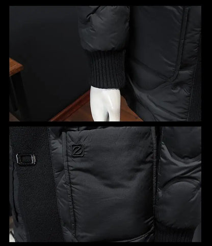 High quality 2025 Winter 90% White Duck New Fashion British Style Casual Loose Slim Mid-length Down Jacket
