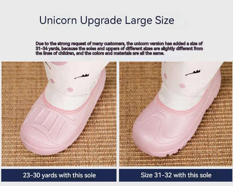 Girls Unicorn Snow Boots Waterproof Slip Resistant Cold Weather Shoes Brand Boy Girls Rubber Boots for Kids Fashion Sneakers