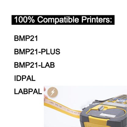 Multicolor M21-750-595 19.1mmx6.4m(0.75"x21') Self-adhesive Vinyl Label Compatible BRADY BMP21 PLUS Printer for M21 750 595
