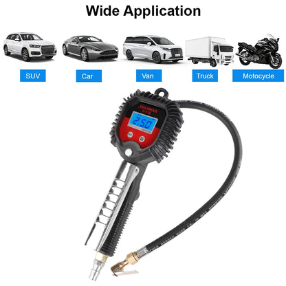 Digital Display Tire Pressure Gauge Auto Accessories High-precision Monitoring Inflation Gun Universal Car Tire Manometro