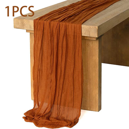 14 Colour Boho Gauze Sheer Cheese Cloth Gauze Table Runner Rustic Cloth Table Runner for Wedding Baby Birthday Party Decorations