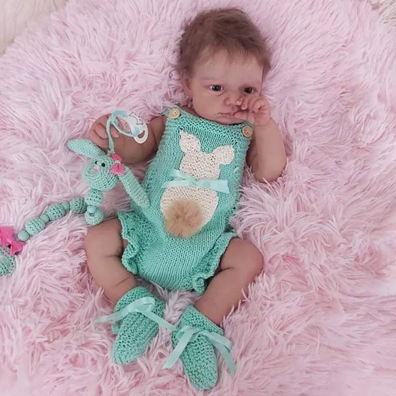 20Inch Already Painted Reborn Baby Kit LouLou Awake With Hair and Eyelashes 3D Painted Skin Unassembled DIY Handmade Doll Parts