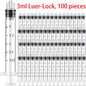 100 Pieces of 3ml Luer Lock Syringes, Disposable Samplers, Glue Dispensers, Laboratory-Specific Industrial Veterinary DIY Tools