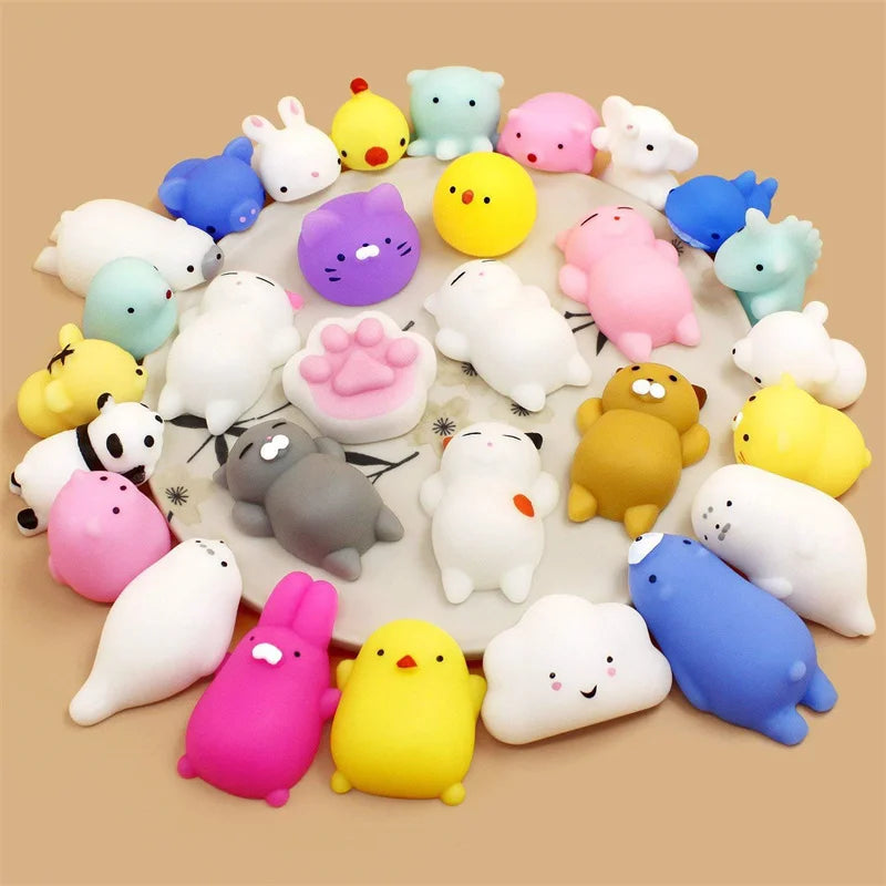 50-5PCS Mochi Squishies Kawaii Anima Squishy Toys For  Antistress Ball Squeeze Party Favors Stress Relief Toys For Birthday