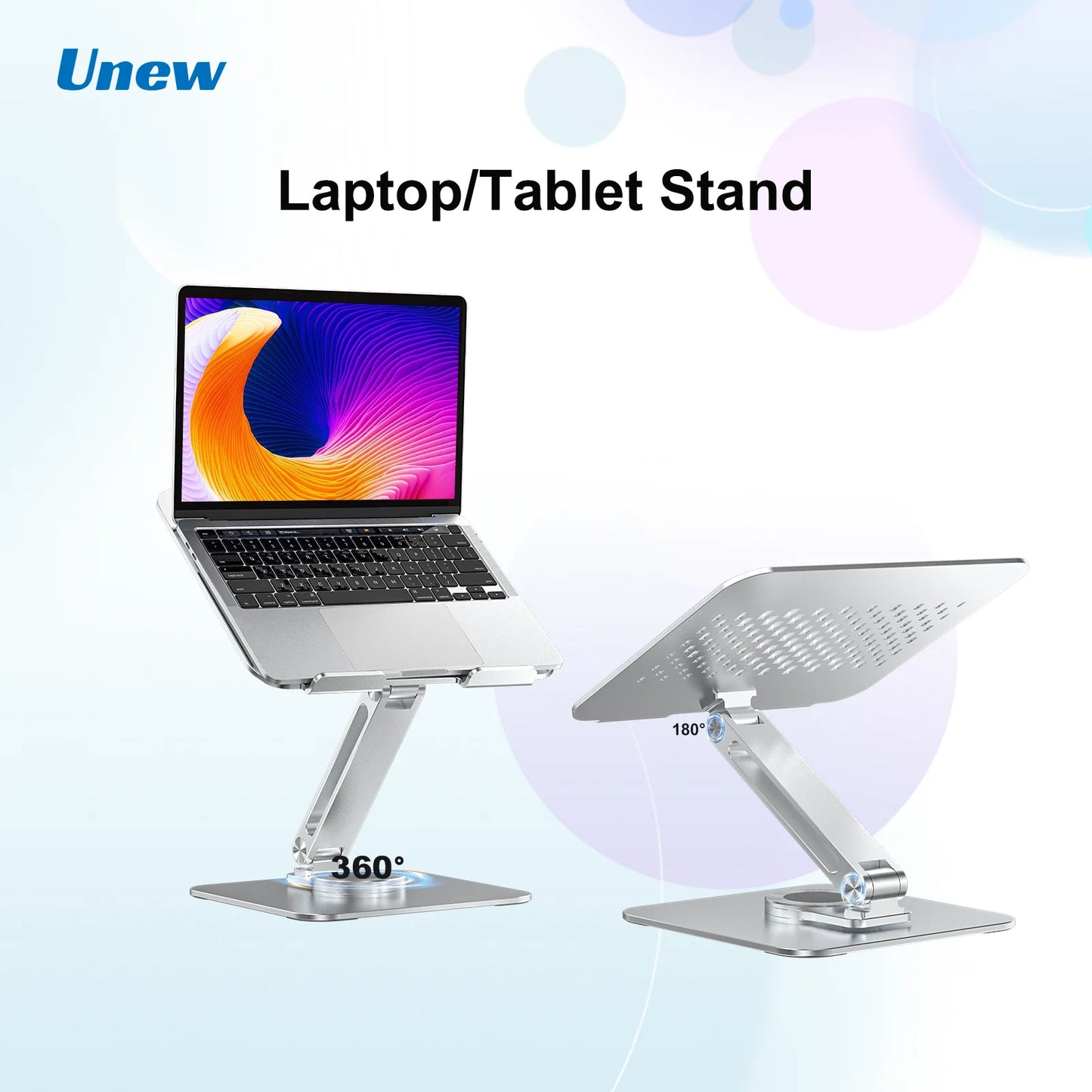 360° Rotatable Stand Metal Aluminum For Laptop Holder Adjustable Anti-Slip Silicone Base Stability for Tablet ﻿Portable Monitor