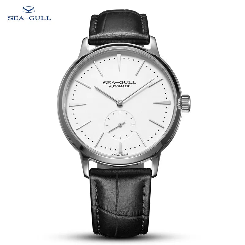 Seagull New Business Watch Men's Mechanical Wristwatches 50m Waterproof Leather Valentine Male Watches Relogio Masculino 6075