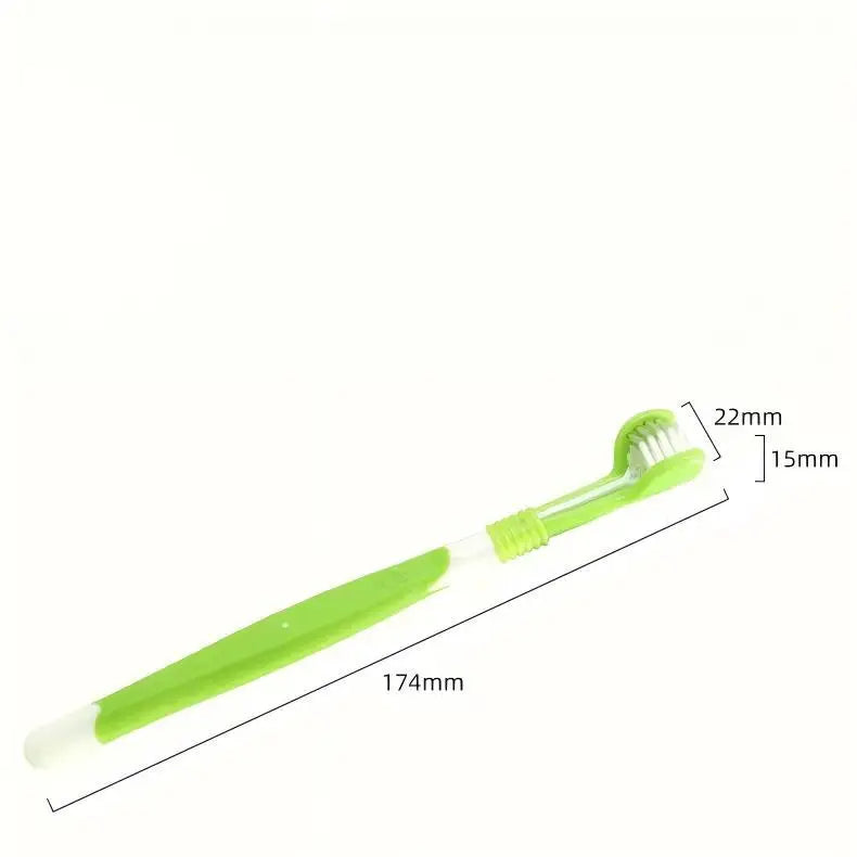 1Pc Pet Toothbrush Dog Cleaning Mouth Toothbrush Three Sided Multiangle Cleaning Tartar Teeth Health Care Tool Pet Supplies
