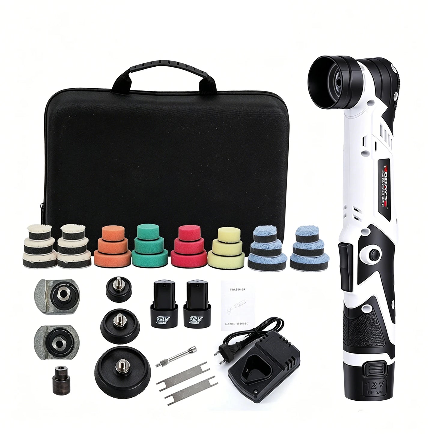 Podofo Wireless Mini Polishing Machine Car Detailing Tool  6 Speed Adjustable Handheld Detail Polisher For Automotive Interior Gaps, Decorative Strips, Corner Finishing, Furniture Polishing And Surface Repair
