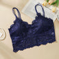 Lace Flower Suspender Top for Women Sexy Hollow Skin-friendly Solid Color Removable Pad Wireless Bra