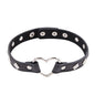 Sexy PU Leather Choker Collar for Women Gothic Punk Spike Heart O-Ring Bell Bondage Slave Neck Strap BDSM Role Play Accessory