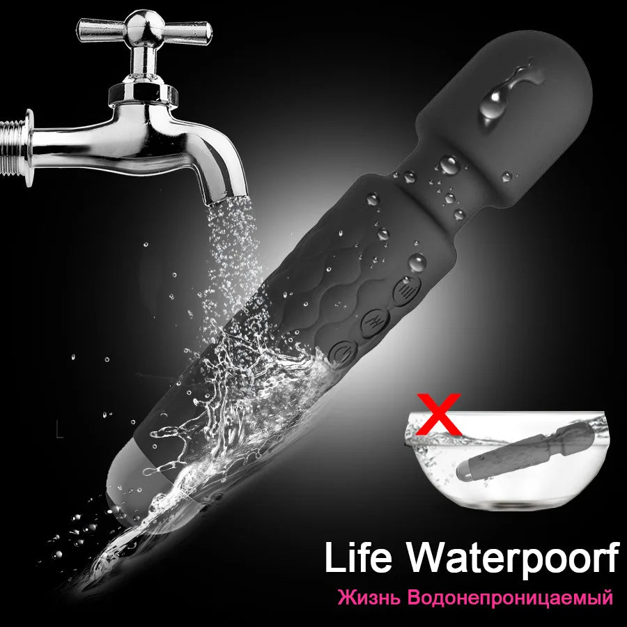 AV Vibrator Wand Personal Massager Clit Stimulator Sex Toy for Women 20 Patterns 8 Speeds Rechargeable Mini Vibrators Adult Toys