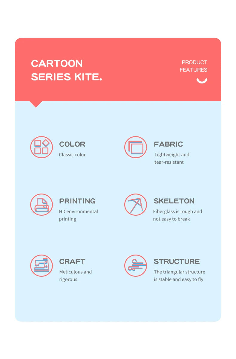 Adult-sized large delta-wing kite. Easy to fly. Extra-large delta-wing kite, equipped with a 6-meter long tail.