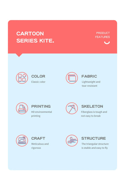 Adult-sized large delta-wing kite. Easy to fly. Extra-large delta-wing kite, equipped with a 6-meter long tail.