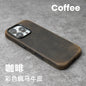 YMW Scratc Crazy Horse Genuine Leather Case for iPhone 17 16 15 Pro Max Magnetic PULL-UP Cowhide Phone Cover