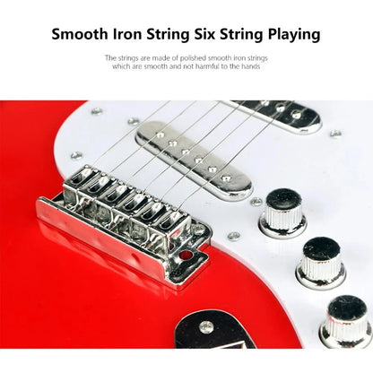 4-string Children Electric Guitar Toy with Music Light Beginner Electric Guitar Ukulele Children's Toy Musical Instrument Gift