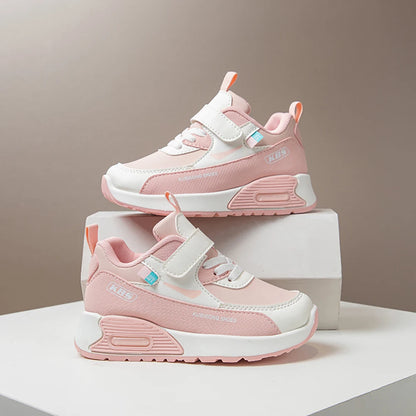 PU Leather Sport Shoes For Children 2025 Trend Fashion Kid's Sneakers Soft-soled Outdoor Boy's Girl's Running Shoes