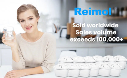 Reimol 12-Pack Replacement Water Filter Cartridges Compatible with BRITA MAXTRA+ and MAXTRA Pro, Fits BRITA Jugs and Kettles
