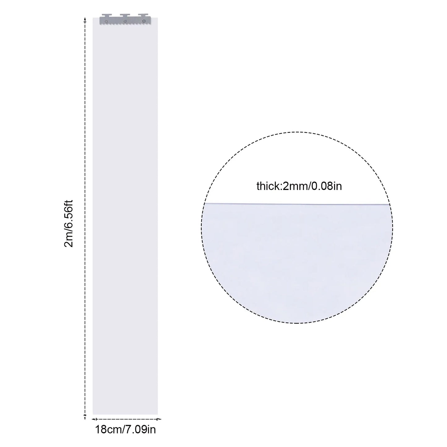 7Pcs PVC Strip Curtains,200x105cm Transparent Soft Door Strips Screen 2mm Thick Windproof Waterproof Antistatic Door Curtain Kit