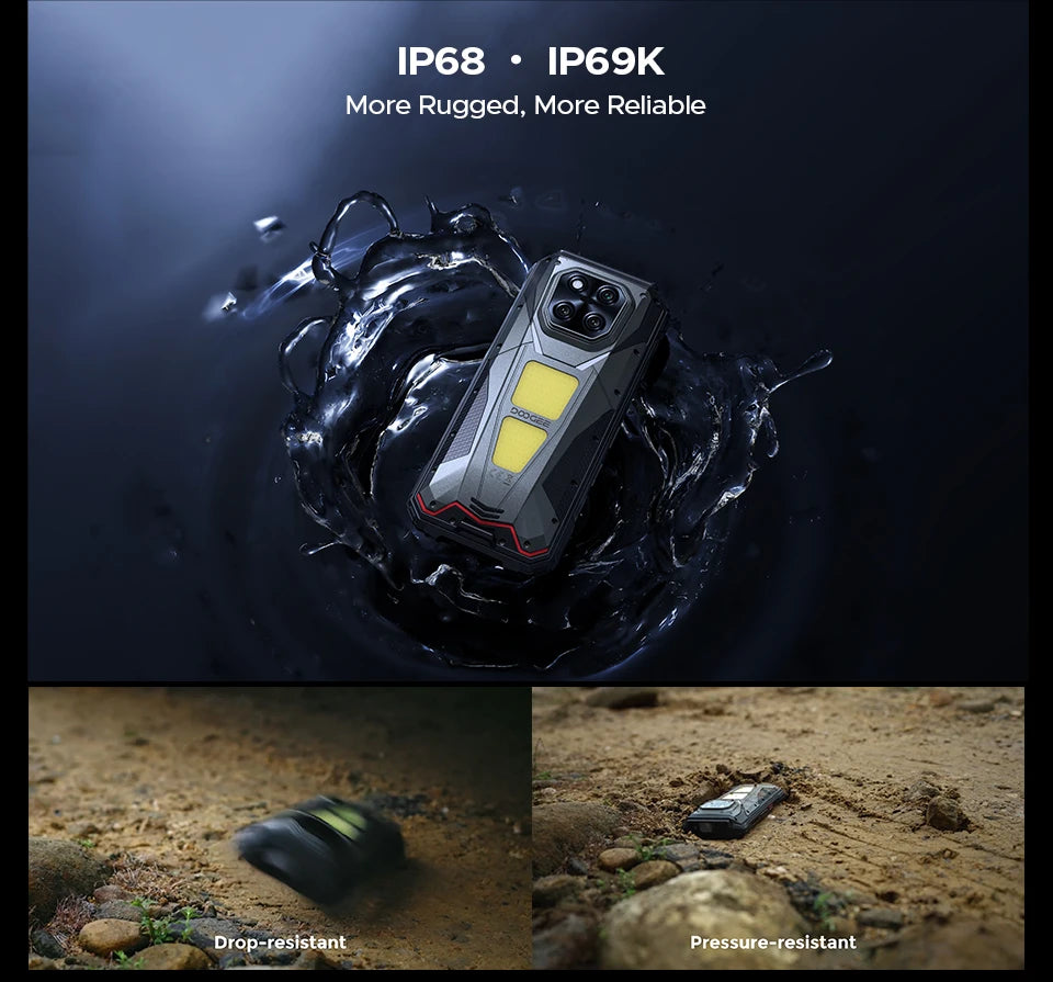 World Premiere DOOGEE V Max Play 5G Projector Rugged Phone 20500mAh Dual Camping Lights Dimensity 7300 16GB+512GB NFC Smartphone