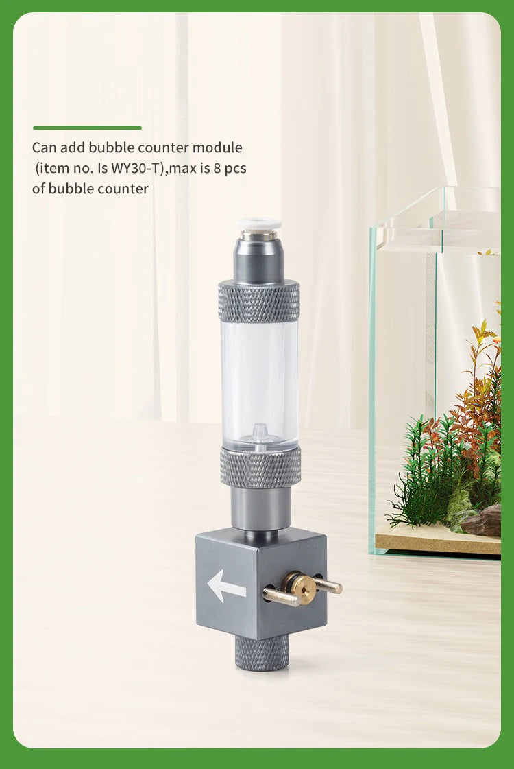 Aquarium CO2 Regulator Dual Meter Solenoid Valve Quick Plug Foam Recorder Control System Fish Tank CO2 Pressure Reducing Valve