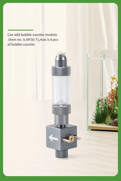 Aquarium CO2 Regulator Dual Meter Solenoid Valve Quick Plug Foam Recorder Control System Fish Tank CO2 Pressure Reducing Valve