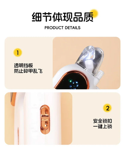 Electric Pet Nail Grinder Low Noise Rechargeable Pet Nail Trimmer Painless Paws Grooming Smoother Nail File Clipper