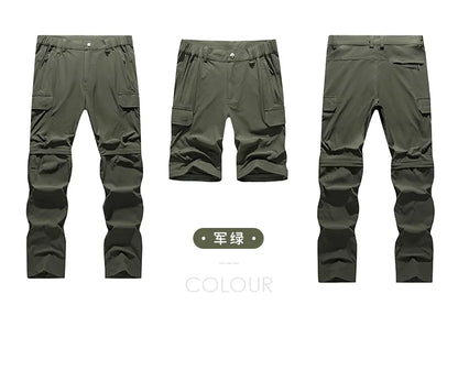 Men's Cargo Hiking Convertible Pants, Waterproof, Quick Dry, Lightweight, Removable Zipper, Perfect for Outdoor Adventures, Fishing and Camping, All-Season Versatile Hiking Gear.