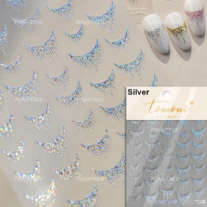 5D Gold Stamped Silver Sun Stars Snake Nail Art Stickers Totems Reliefs Self Adhesive Dark Chinese Style Manicure Decals