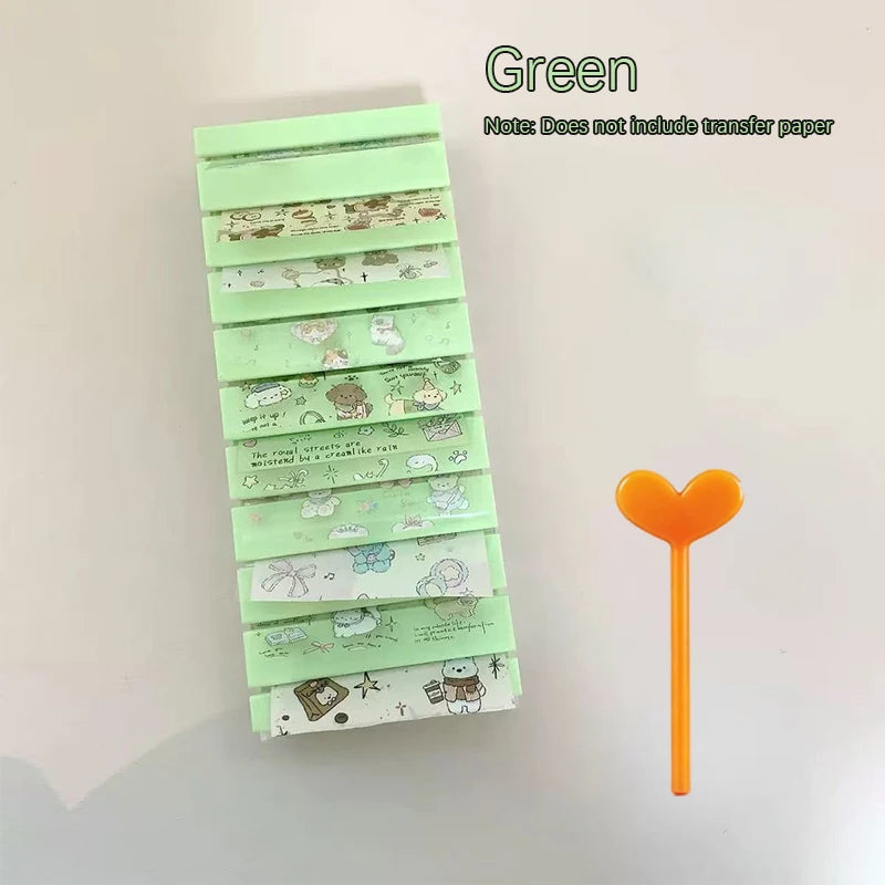 Nail Foils Gradient Transfer Foil Storage Box Nail Art Stickers Stripe Floral Manicure Decals Nails Decoration