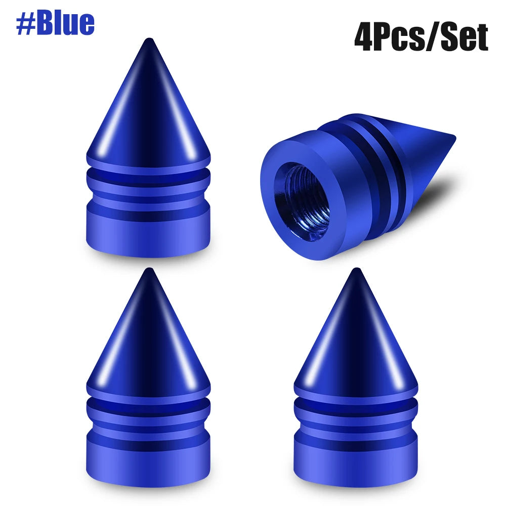 4pcs Car Tire Valve Cap Grenade Aluminum Tyre Valve Stem Cover Air Dust Cap Tire Valve Truck Bike Wheel Rim Valve Stem Cap