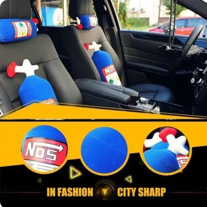 New Car Neck Pillow Car Headrest for Driver Front NOS Nitrous Oxide Bottle Car Decor Headrest Cushion Plush Pillow Auto Parts