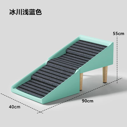 Foldable Pet Stairs and Stool 2 in 1 Non Slip Steps for Dogs Cats Bed Sofa Access Wooden Legs Storage Ottoman