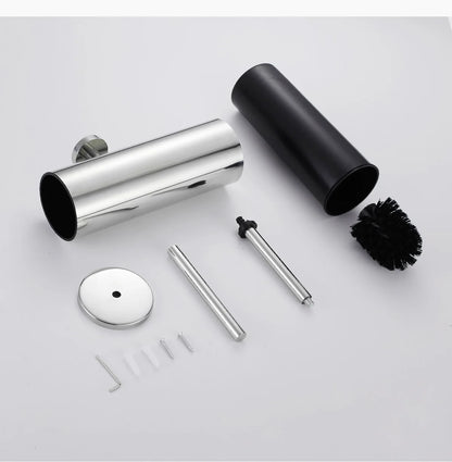 304 Stainless Steel Wall Mounted Bathroom Scrubber, Odor Proof Hanging Toilet Bowl Cleaning Brush with Holder