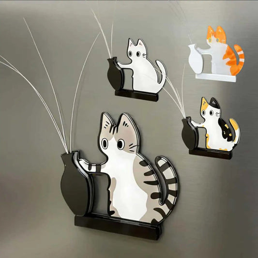 Cat Whisker Memorial Keepsake Acrylic Cute Wide Opening Cat Whisker Keepsake Vases for Refrigerators Washing Machines Bedroom