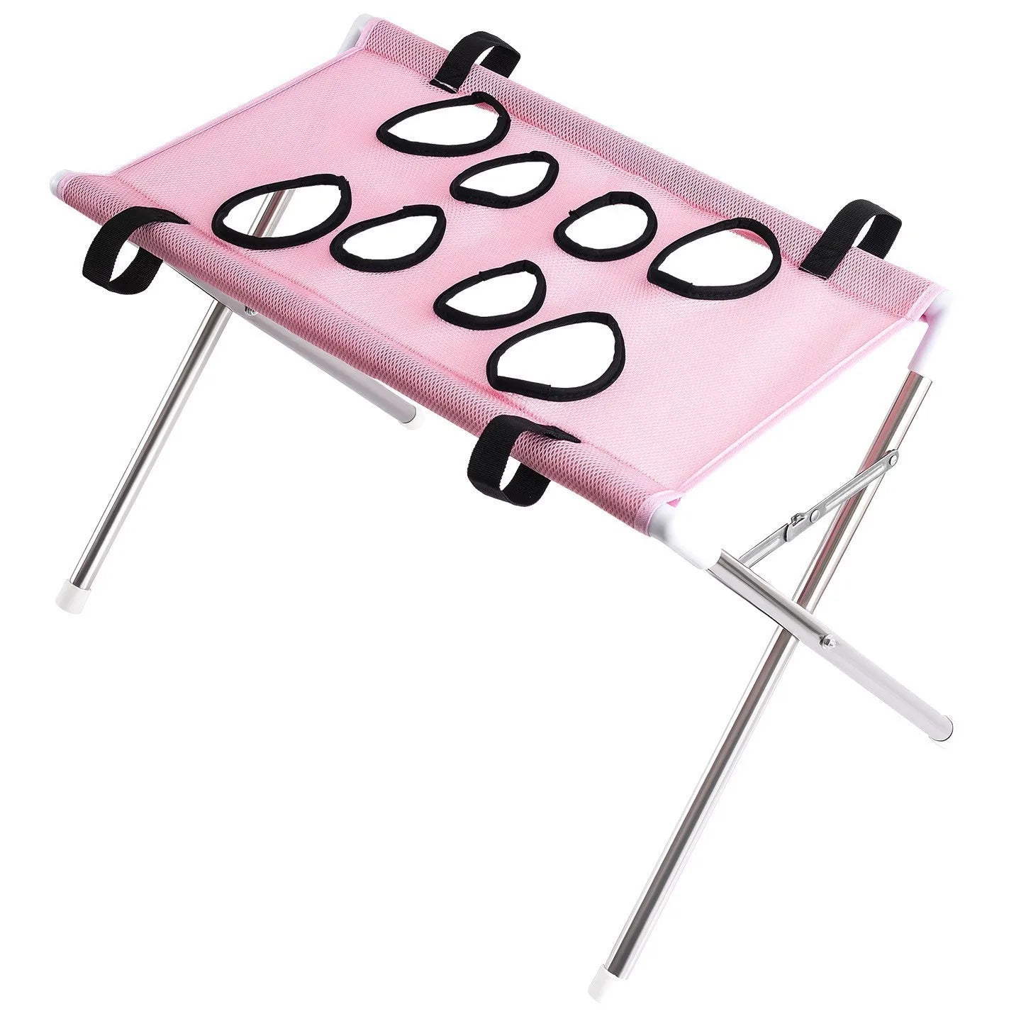 Pet Grooming Hammock Stand Foldable Cat Dog Bathing Rack Quick Dry Mesh Nail Trimming Holder for Small Medium Pet