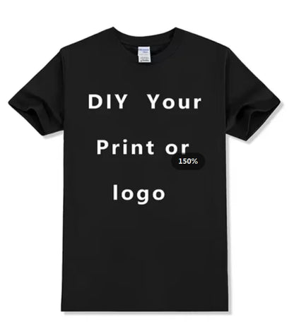 EU size 100% pure cotton custom T-shirt front and back team school uniform store logo text photo for men's personalized high-end