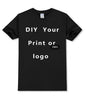 EU size 100% pure cotton custom T-shirt front and back team school uniform store logo text photo for men's personalized high-end