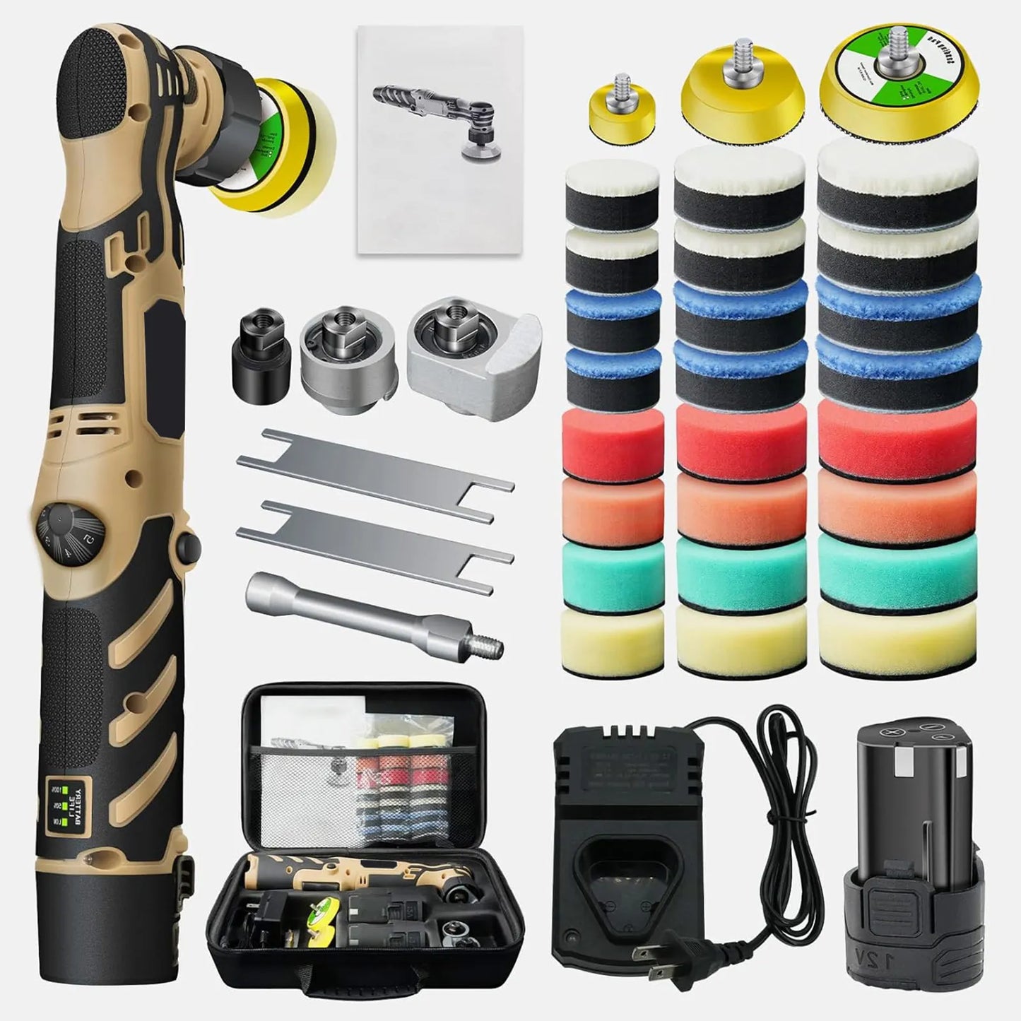 12V Car Waxing Polishing Sanding Machine Wireless Car Paint Scratch Repair Windscreen Glass Oil Film Remove Machine Leather Care