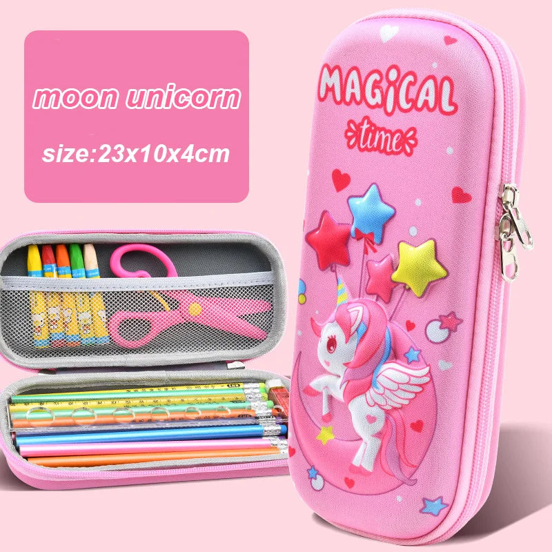 3D Kawaii Pencil Case EVA Large Capacity Waterproof Light Pencil Box for Student School Supply Stationery bag