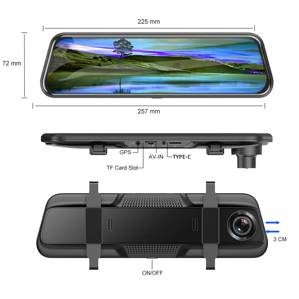 4K HD Car DVR Touch Screen Carplay & Android Auto Dash Cam Night Vision Video Recorder Driving Recorder