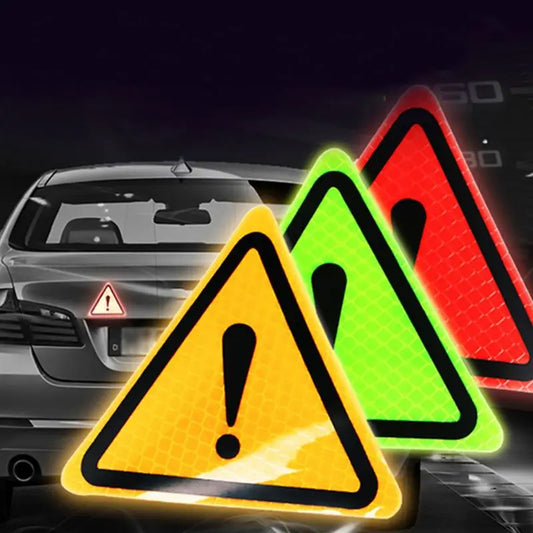 Auto Reflective Stickers Car for Triangle Warning Label Reflectivor Safety Signs Signals Label for Car Motorcycle