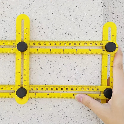 1PC Multi-Functional ABS Plastic 4-Fold Ruler - Foldable Measuring Tool for Woodworking, DIY & Construction
