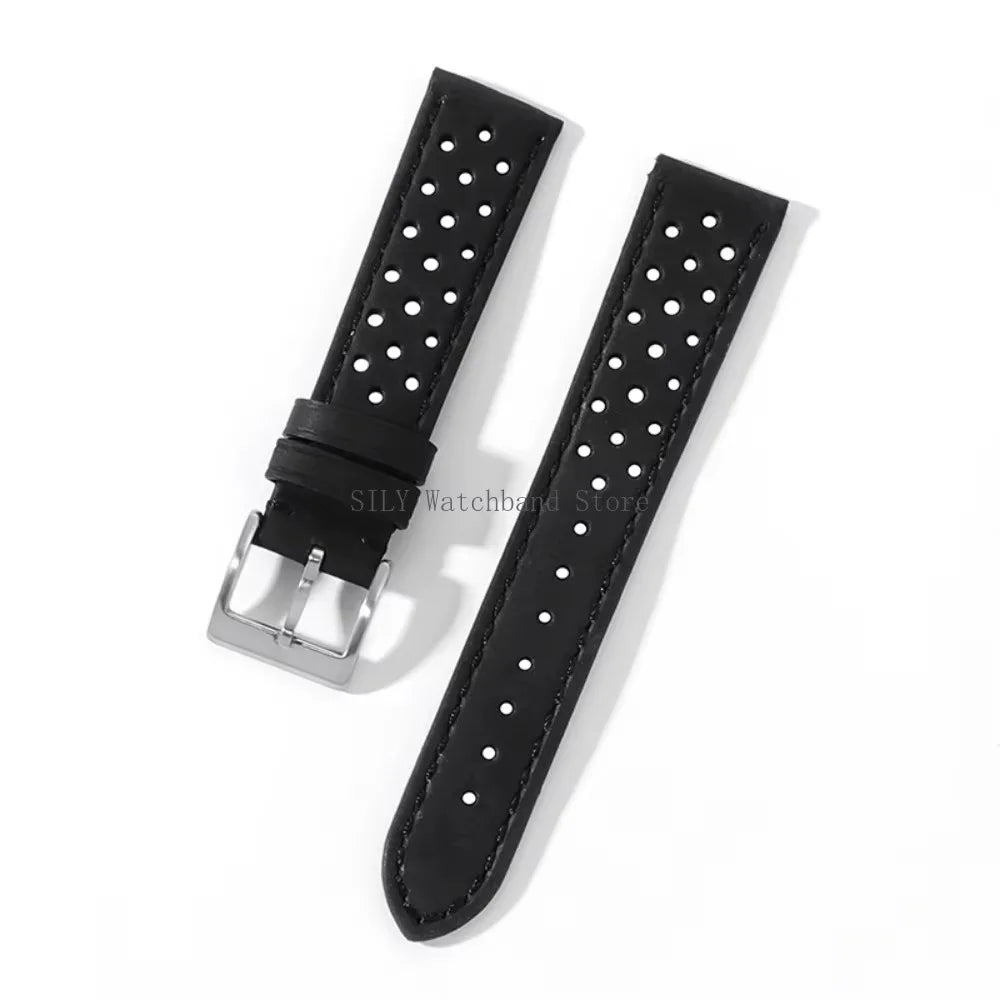 Breathable Leather Strap Men Women Universal Cowhide Watchband Business Wristbelt Band Sport Bracelet Accessories 18mm 20mm 22mm