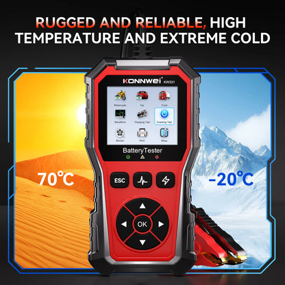 2025 KONNWEi Car Battery Tester Fault Code Clearance Battery Information Monitoring Startup Test Car Battery Charging Scan Tool