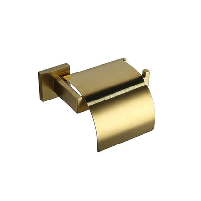 Gold Brushed Bathroom Accessories Hardware Towel Bar Rail Toilet Paper Holder Towel Rack Hook Soap Dish Toilet Brush