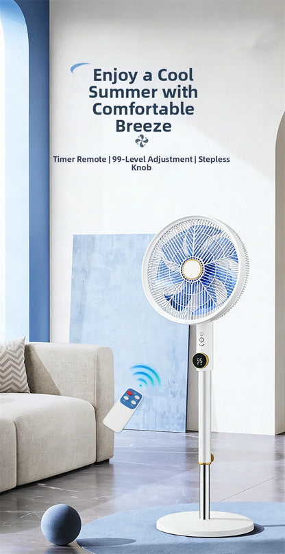 DC Inverter Tower Fan, Ultra Quiet 12-Speed Standing Fan with Remote, Energy Saving Oscillating Fan for Living Room/Bedroom