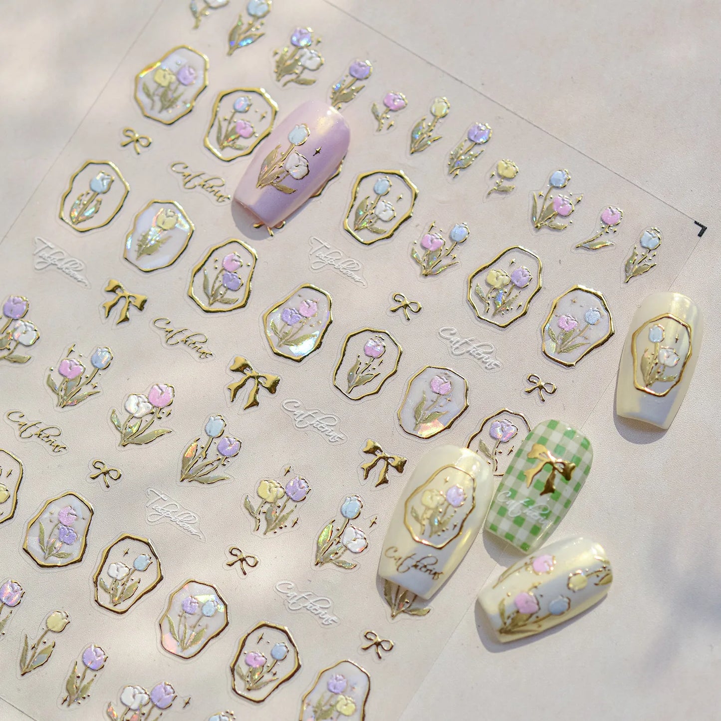 Luxury 5D Floral Nail Art Stickers Gold Silver Chinese Style Metal Frame Shiny Crystal Rhinestone Self Adhesive Manicure Decal