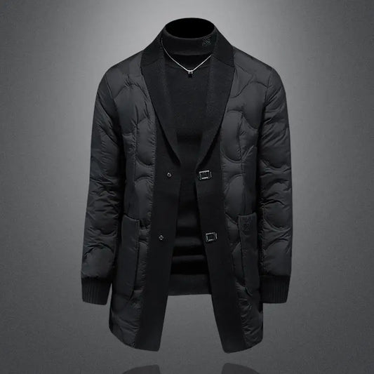 High quality 2025 Winter 90% White Duck New Fashion British Style Casual Loose Slim Mid-length Down Jacket
